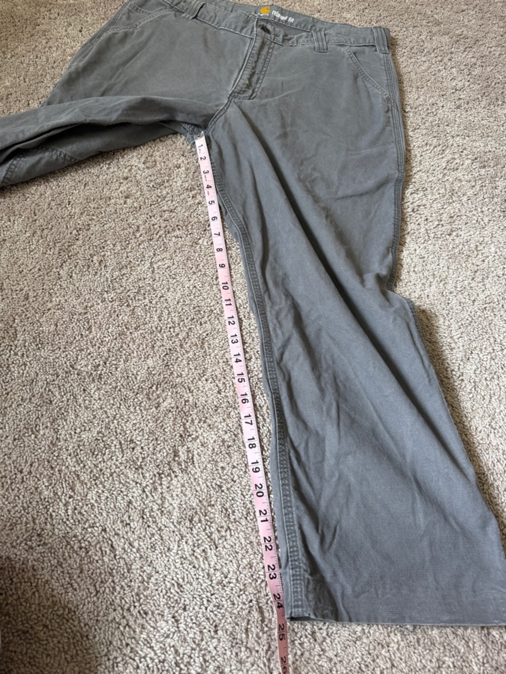 Carhartt Men’s Charcoal Cargo Work Pants relaxed fit - cropped - Picture 5 of 12